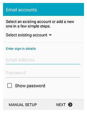 Προσθήκη λογαριασμού email σε συσκευή android