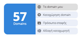 Καρτέλα Τα Domains μου