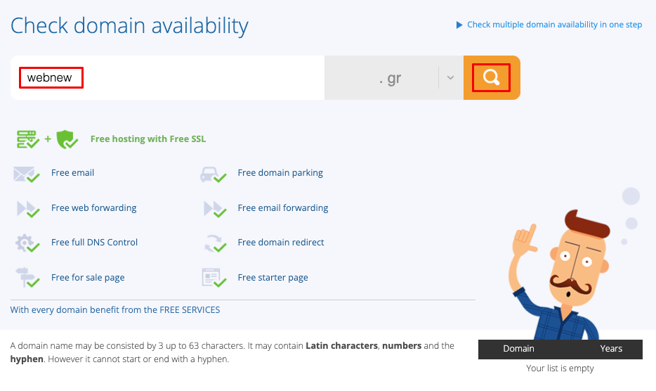 Check domain availability