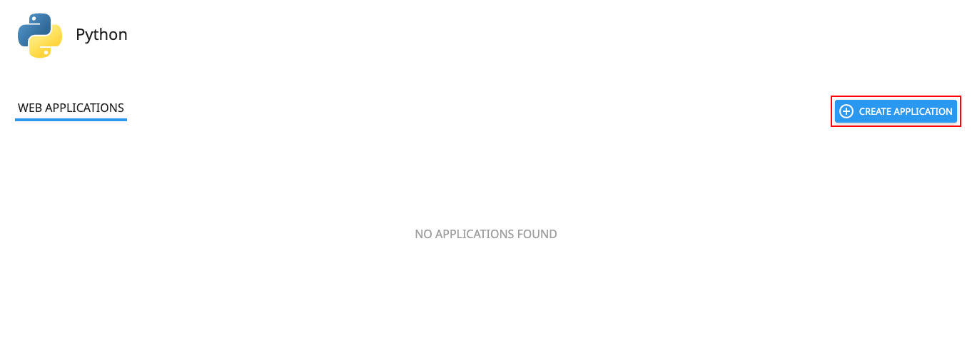 Create new Python application in cPanel