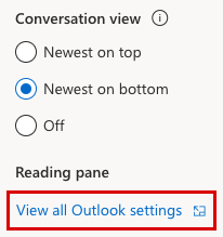 Outlook settings