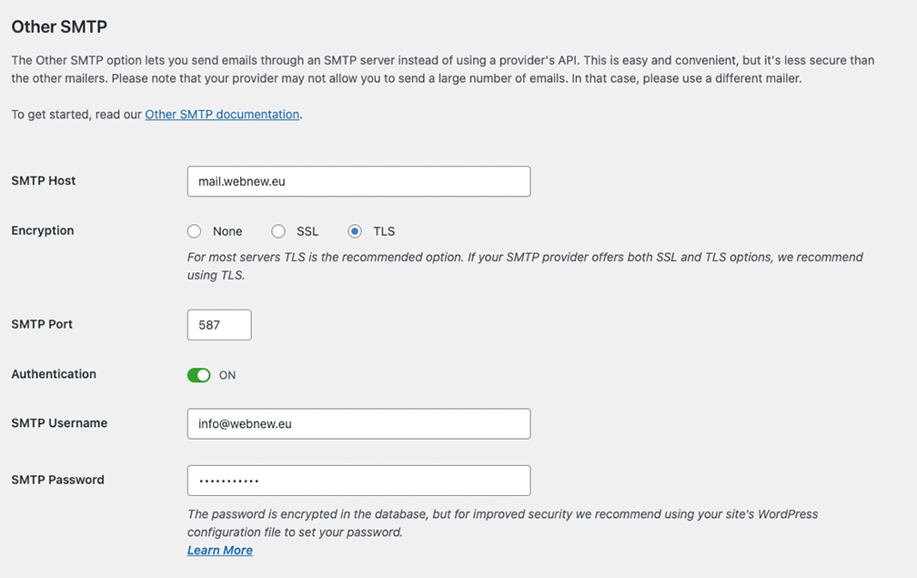 WP Mail SMTP παραμετροποίηση 3
