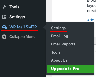 WP Mail SMTP > Settings